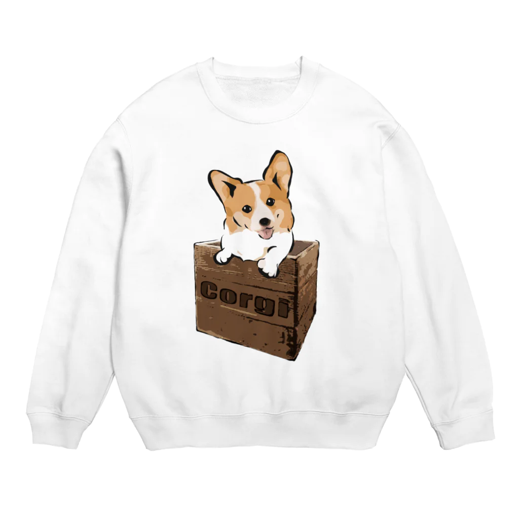 犬グッズの店しえるぶるーの箱入りコーギー Crew Neck Sweatshirt