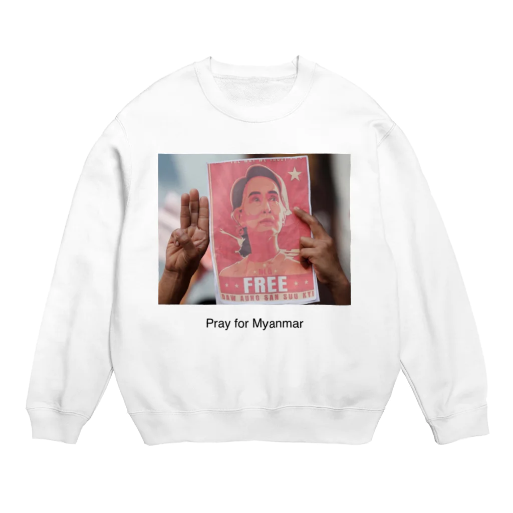 kuro_kominkaのPray for Myanmar  Crew Neck Sweatshirt