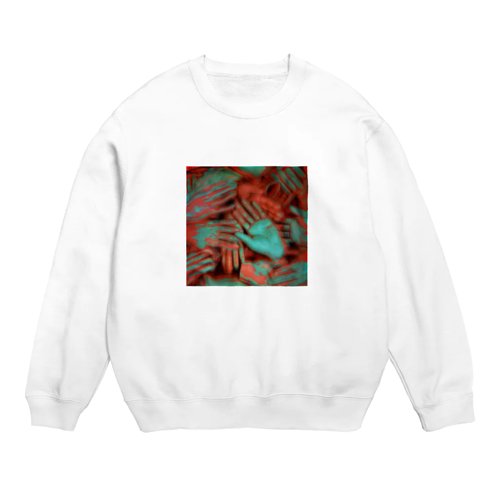 toco tocoのtakusan hands. Crew Neck Sweatshirt