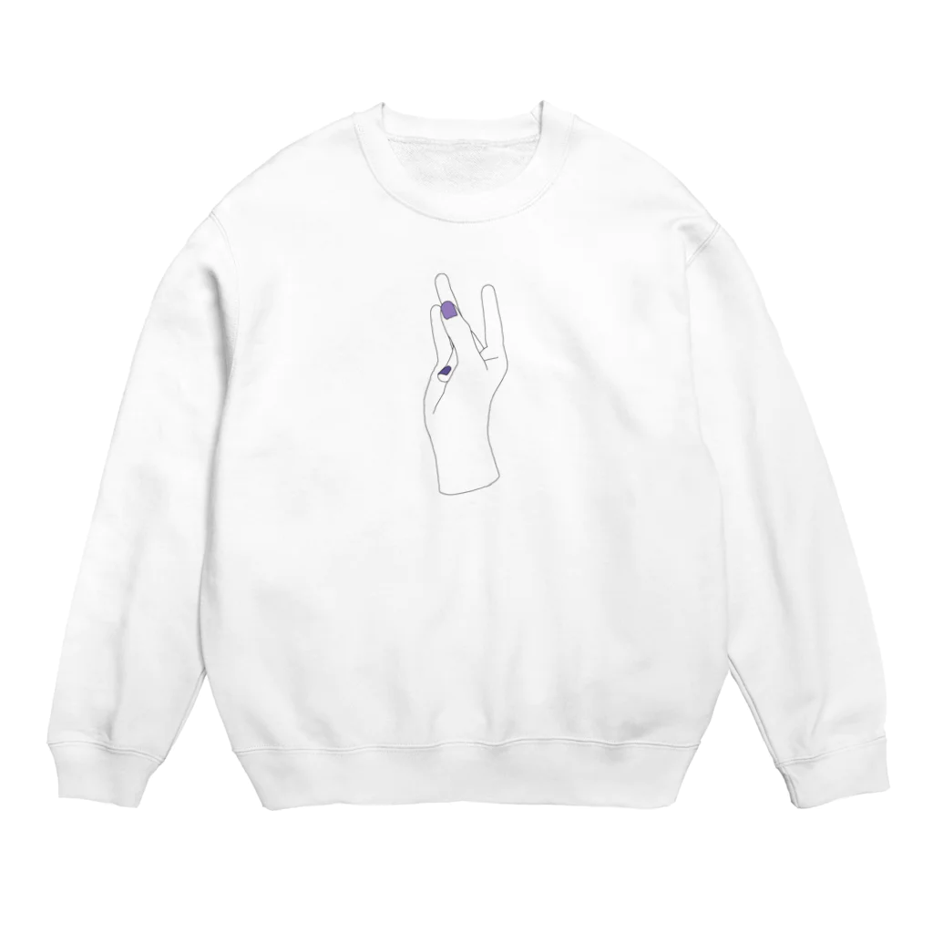 ウキグサ書店・雑貨部の夏の紫色カラー　ネイル Crew Neck Sweatshirt