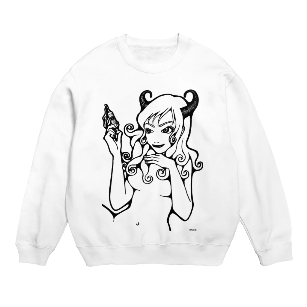 おかっぱミユキのセクシーなうしちゃん Crew Neck Sweatshirt