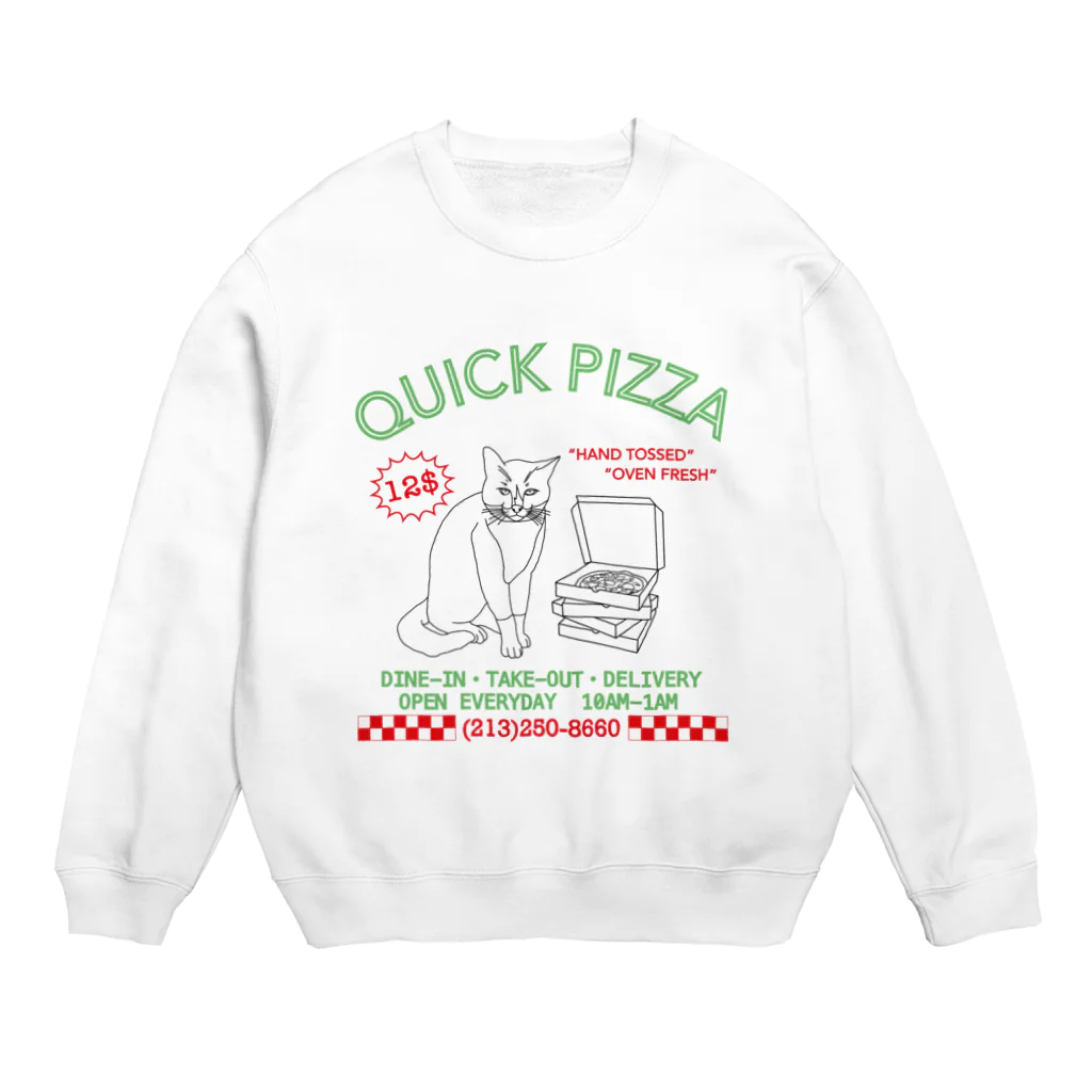 野良猫中華飯店のQUICK PIZZA UNIFORM Crew Neck Sweatshirt