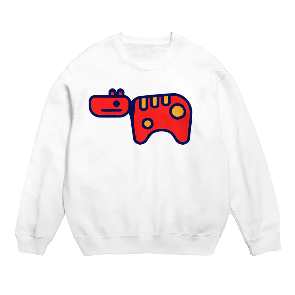 #akabekorのBig Akabeko 大きな赤べこ Crew Neck Sweatshirt