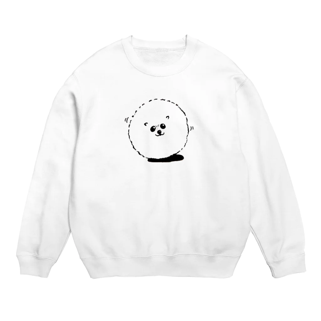 osam0508の白　まんまるポメラニアン Crew Neck Sweatshirt