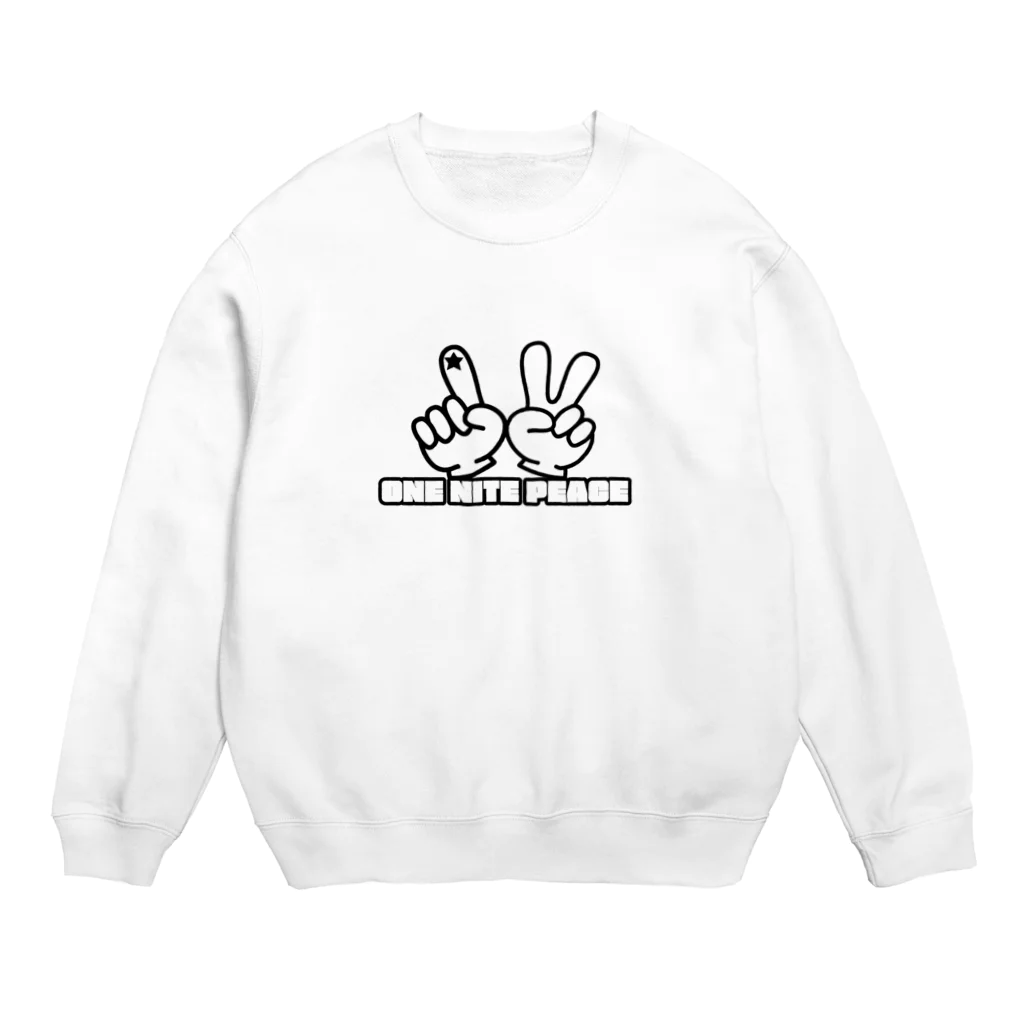 ONE NITE PEACE(ワンナイトピース)のONE NITE  PEACE 指ロゴ Crew Neck Sweatshirt