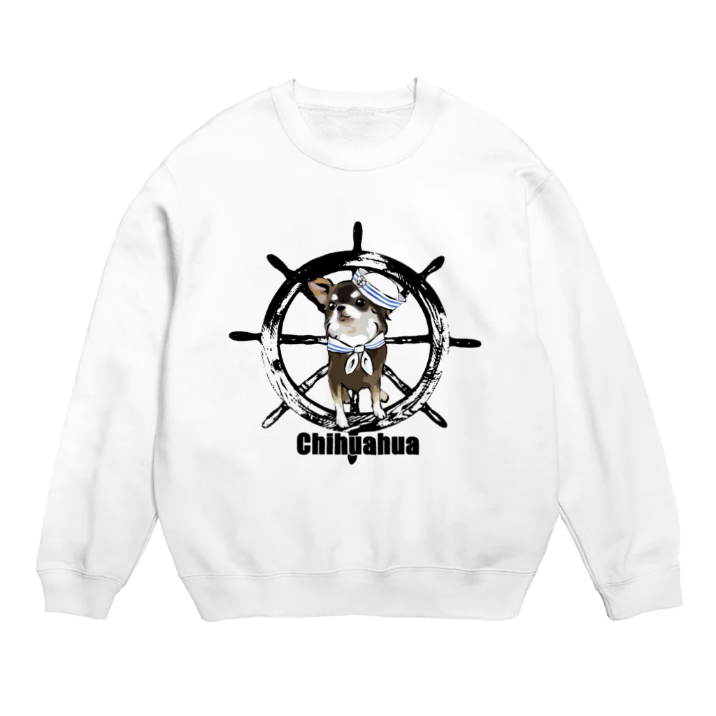 犬グッズの店しえるぶるーのマリンだワン　チワワ Crew Neck Sweatshirt