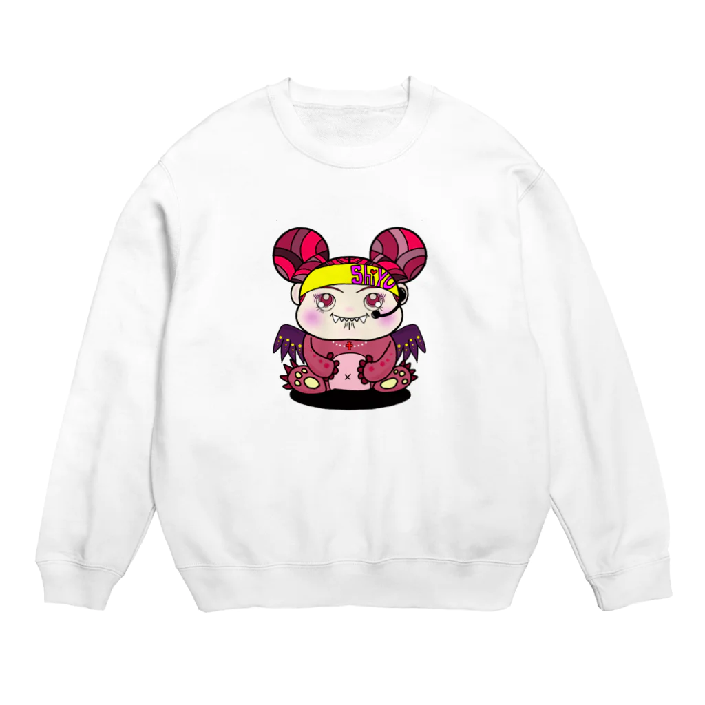 shiyuqvvpの下唇カミモンスター Crew Neck Sweatshirt