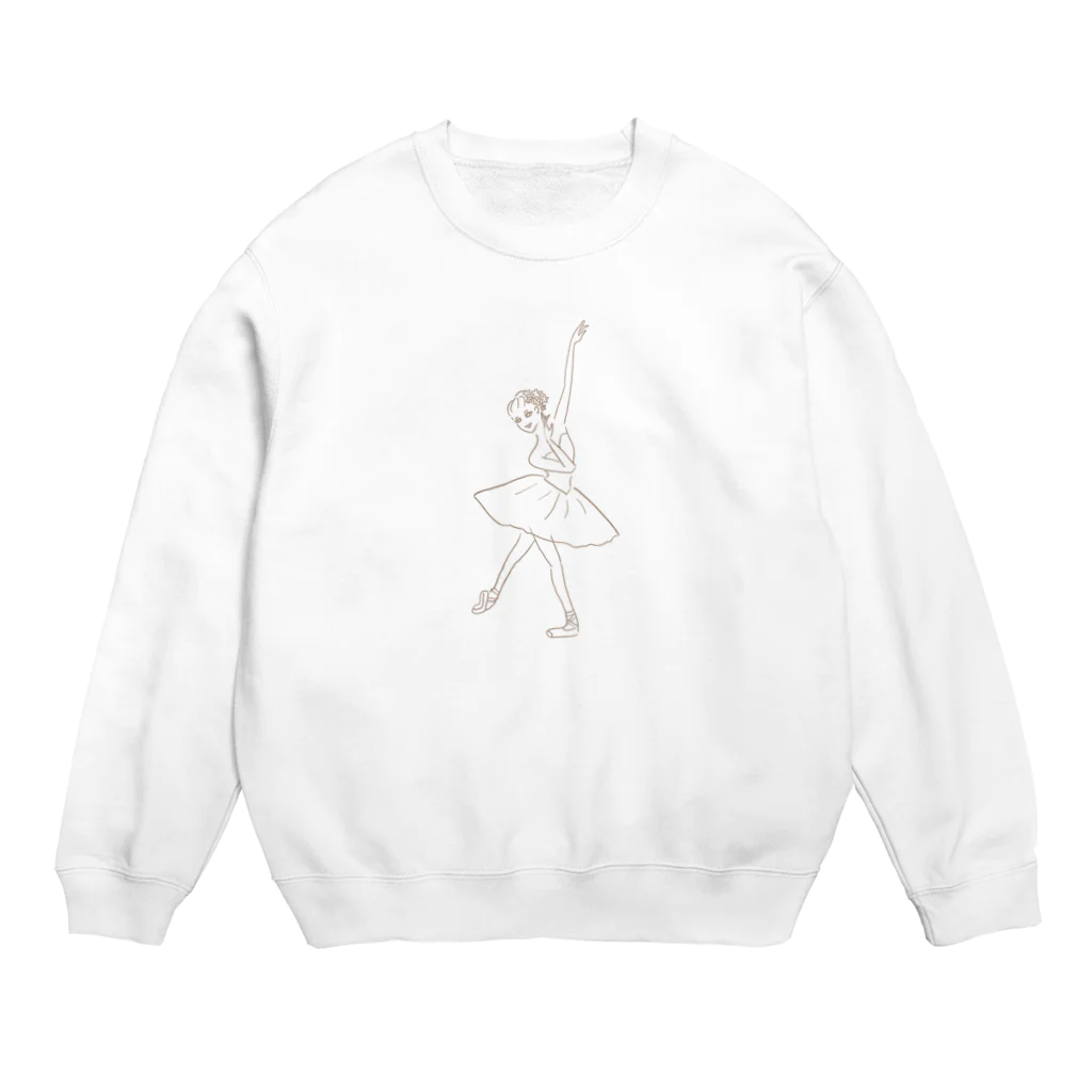 cheriem_balletの花飾りをつけたバレリーナ(ベージュ) Crew Neck Sweatshirt