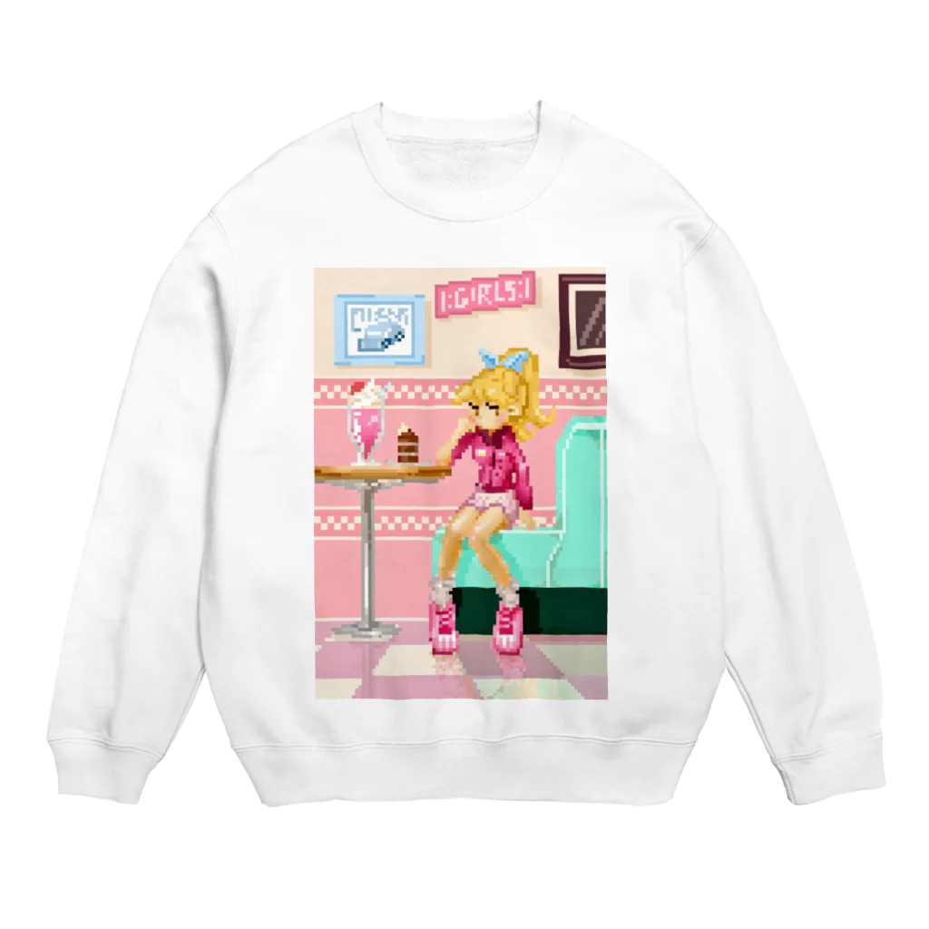 IKUYOのWaiting girl in the Cafe 80's Crew Neck Sweatshirt