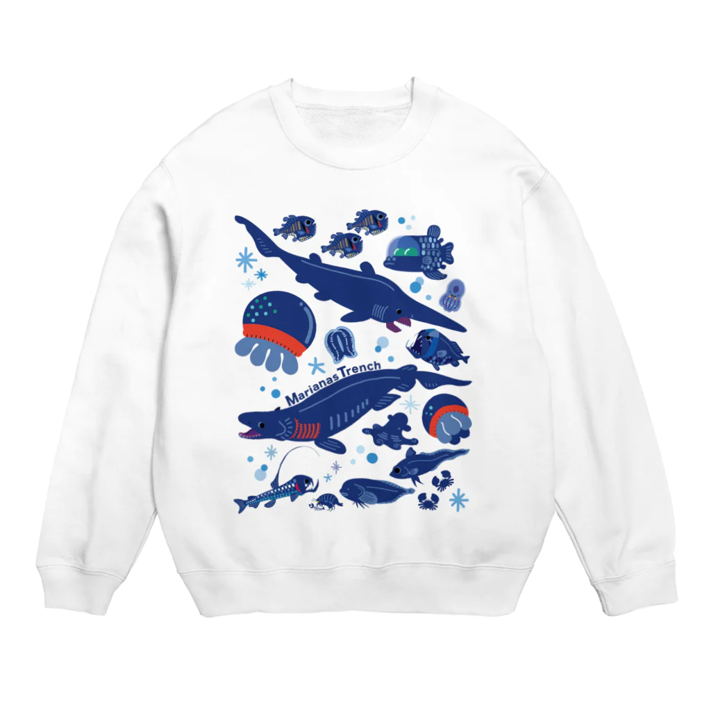 みなとまち層のマリアナ海溝の深海生物たち Crew Neck Sweatshirt