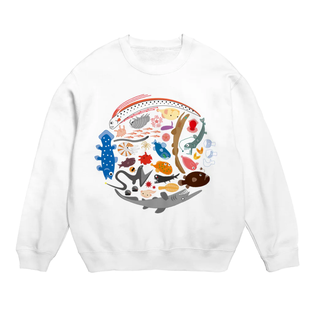 まさわざっかの深海生物たち Crew Neck Sweatshirt