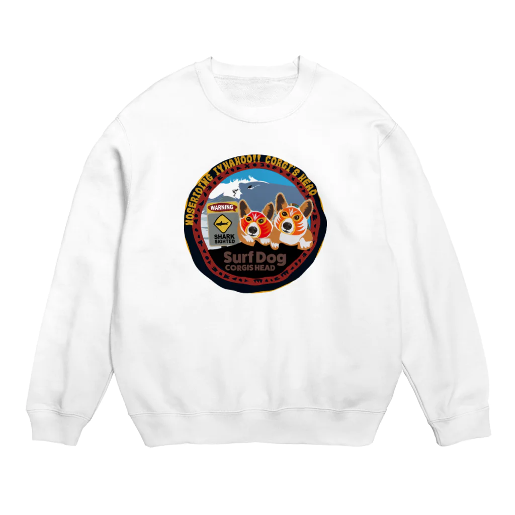 SantaClodaのコーギーズヘッドのマスクコーギー Crew Neck Sweatshirt