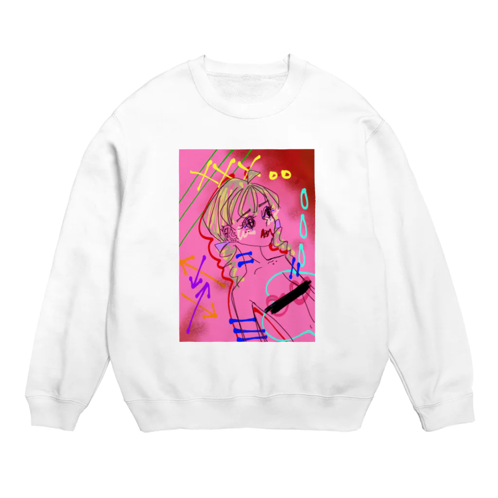 牡丹ちゃんのさみしがり(検閲済) Crew Neck Sweatshirt