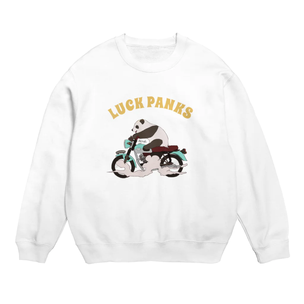 ラックパンクスのバイク乗りのパンダ Crew Neck Sweatshirt