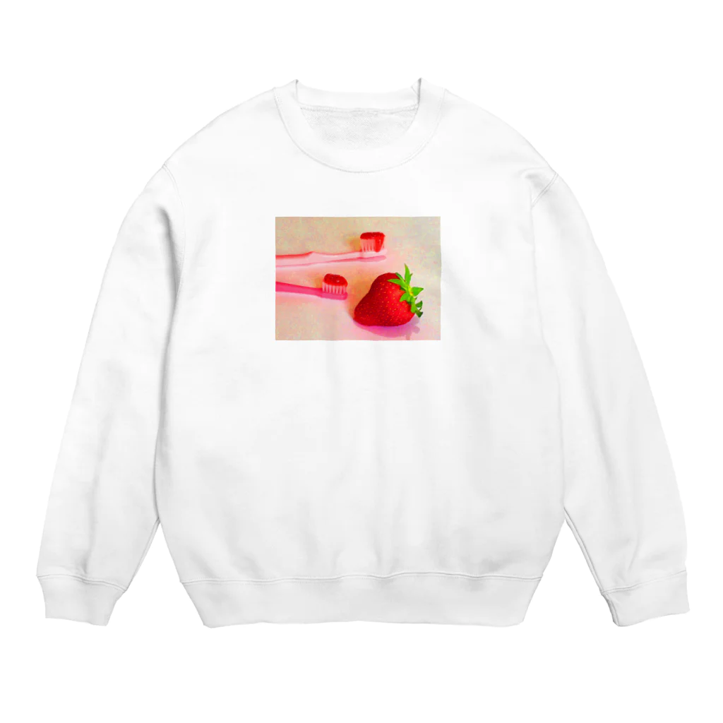 こはくのいえの甘いものを食べた後は歯を磨こうね Crew Neck Sweatshirt