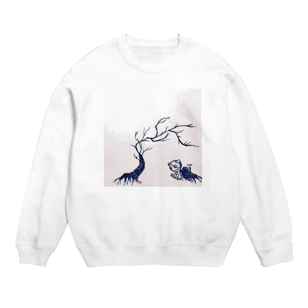 哀切堂の黄昏:ゾンビ猫(仮)ちゃん Crew Neck Sweatshirt