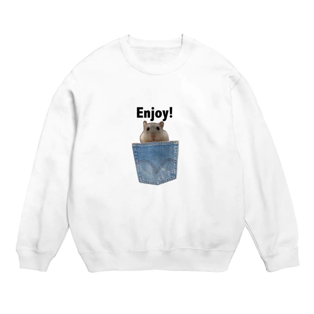 ハムスターのたぴのポケットからはむちゃん Crew Neck Sweatshirt