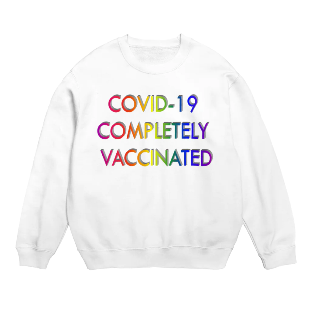 でおきしりぼ子の実験室のCOVID-19_ワクチン完全接種済み Crew Neck Sweatshirt