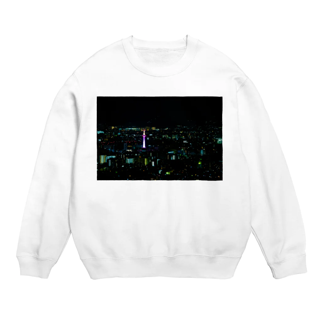 マグロ漁船の闇夜に浮かぶ人工光 Crew Neck Sweatshirt