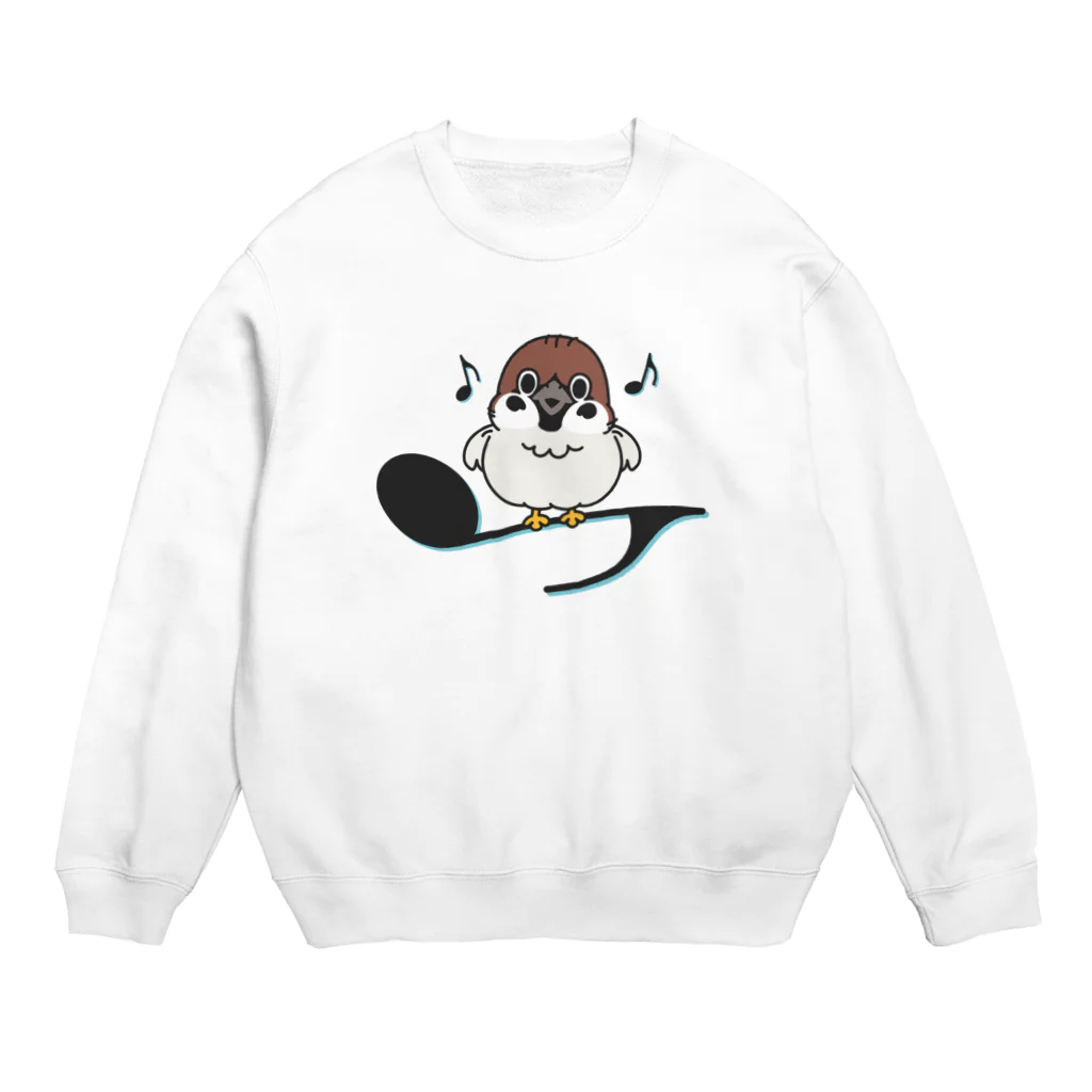 イラスト MONYAAT のスズメがちゅん A-L Crew Neck Sweatshirt