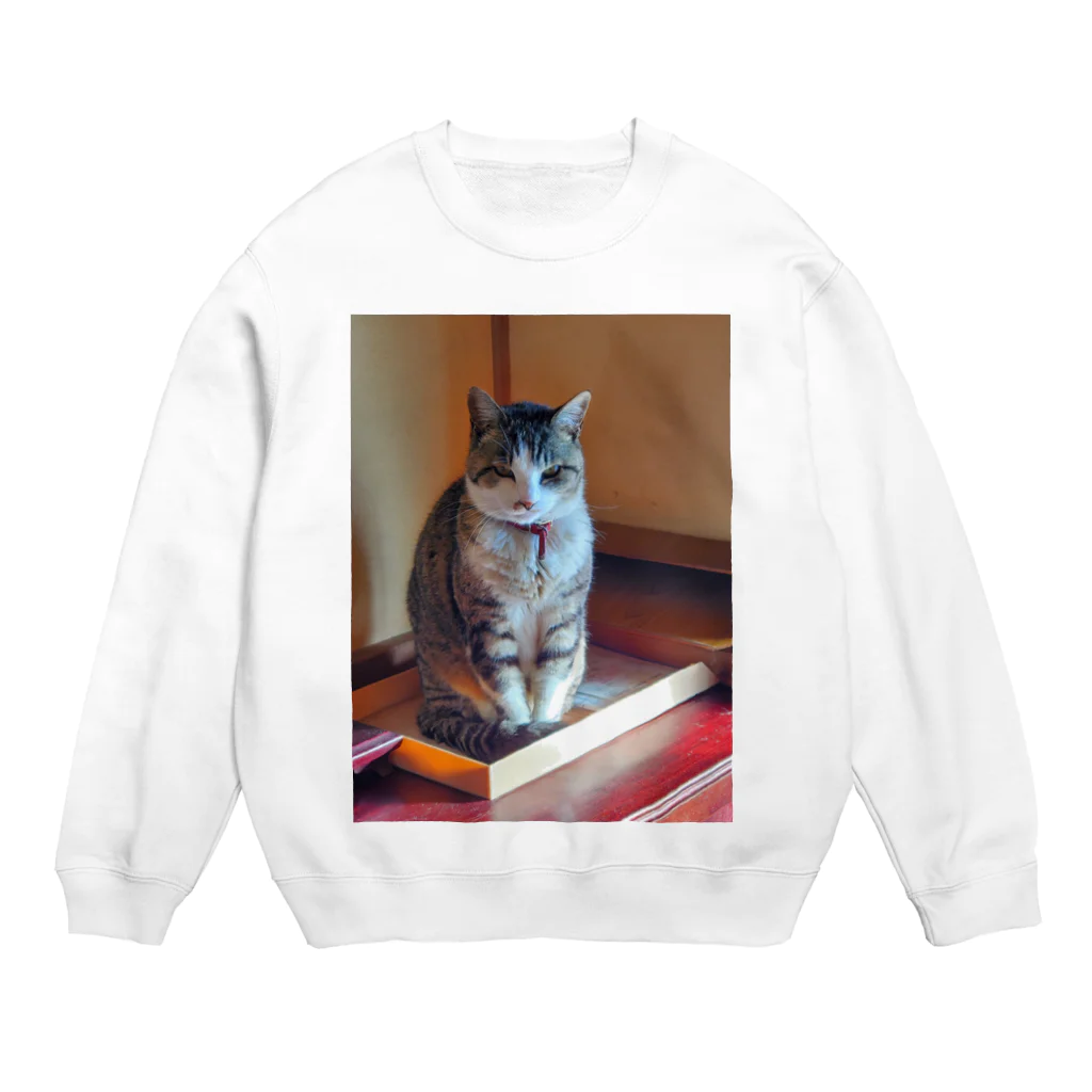 猫又雑貨店のハチワレのアイカ姐さん Crew Neck Sweatshirt