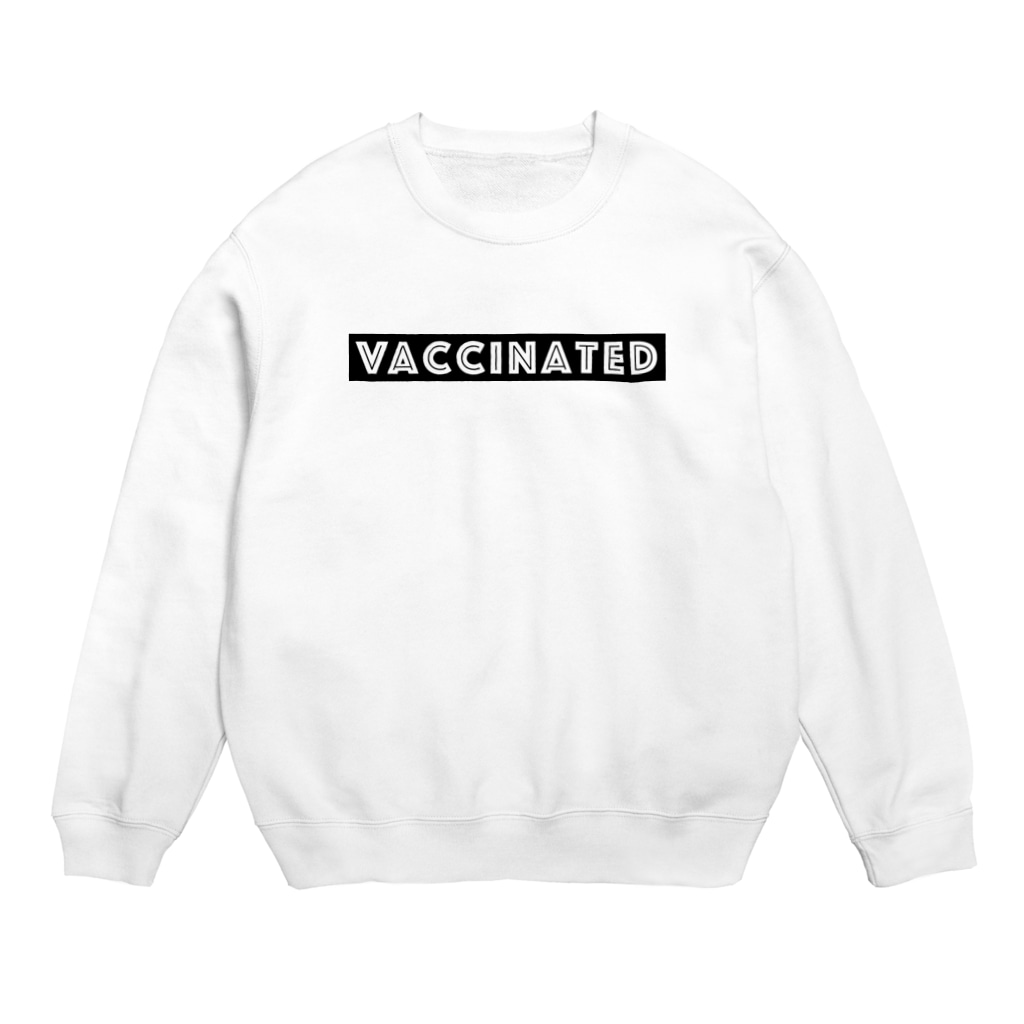 mincora.のワクチン接種済 VACCINATED　- black ver. 02 - Crew Neck Sweatshirt