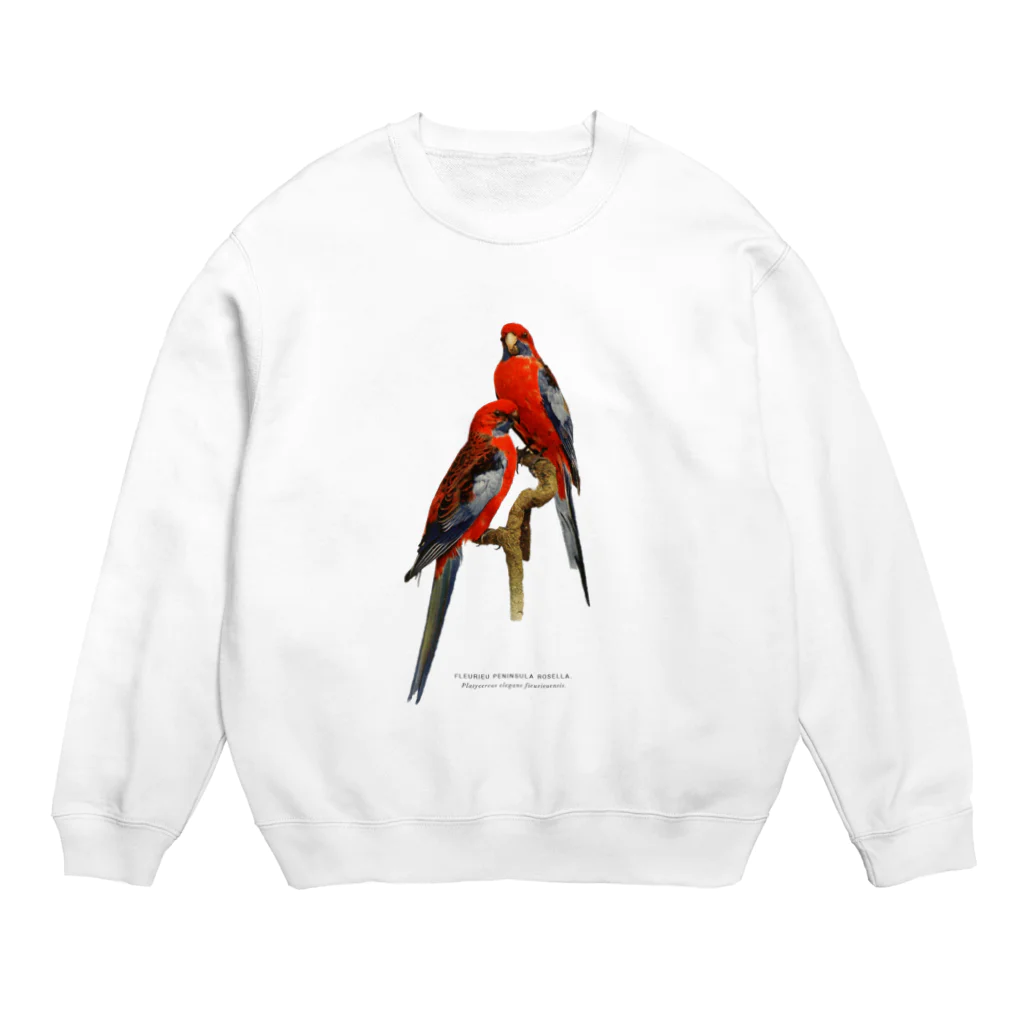 mincora.のアカクサインコ Platycercus elegans Crew Neck Sweatshirt