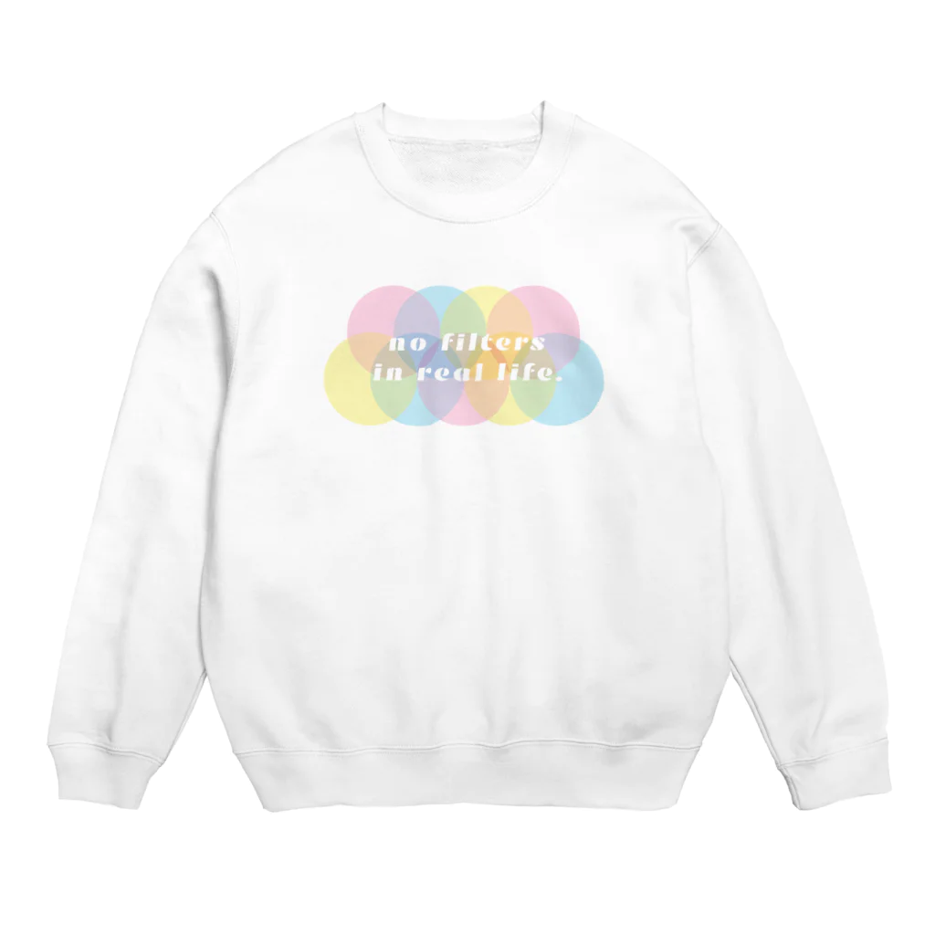 mincora.の現実世界にフィルターはない。no filters in real life. Crew Neck Sweatshirt