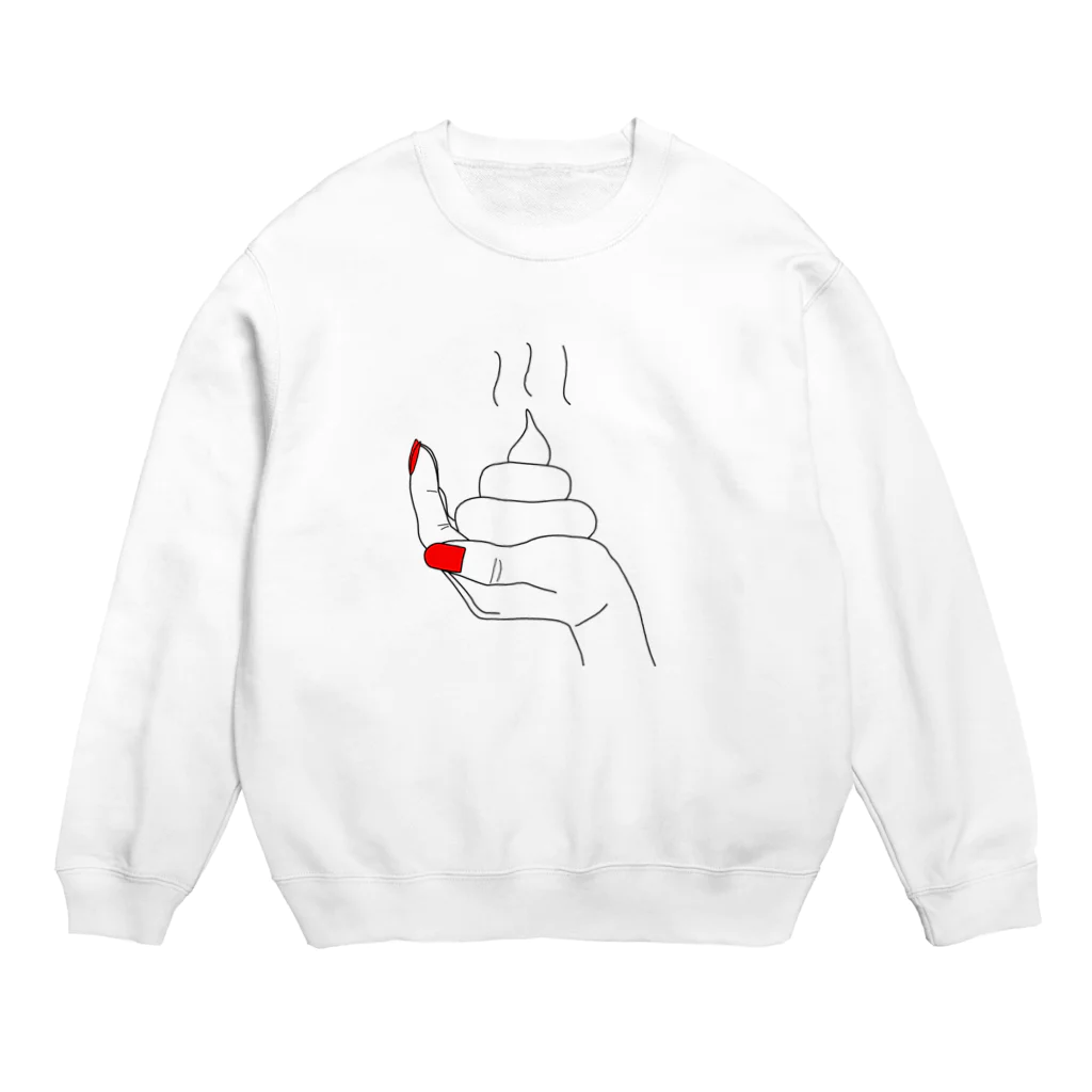 猫一族のうんこ（手乗り） Crew Neck Sweatshirt