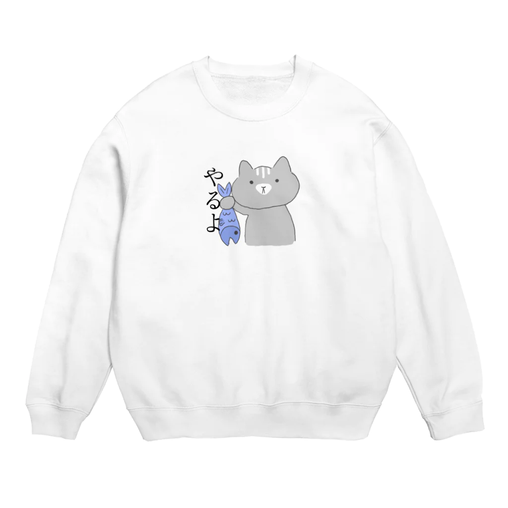 7民（ﾅﾅﾐﾝ）ショップの上からネコ Crew Neck Sweatshirt