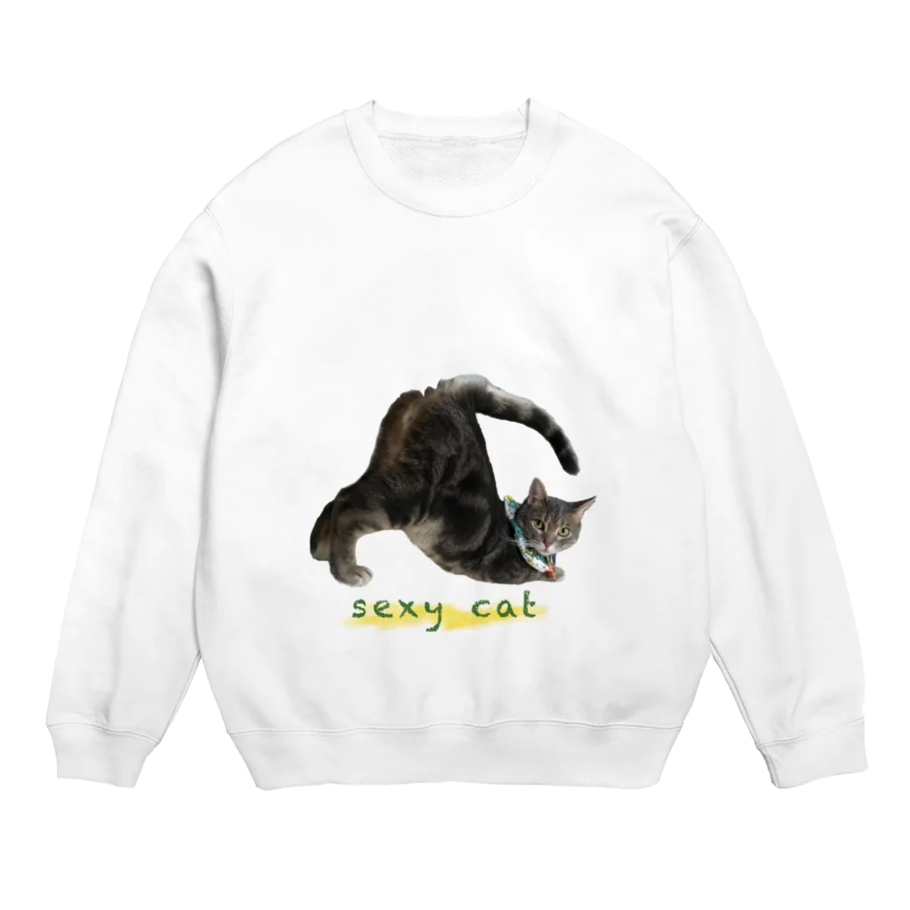 なかたです。のセクシーなうちの猫様 Crew Neck Sweatshirt