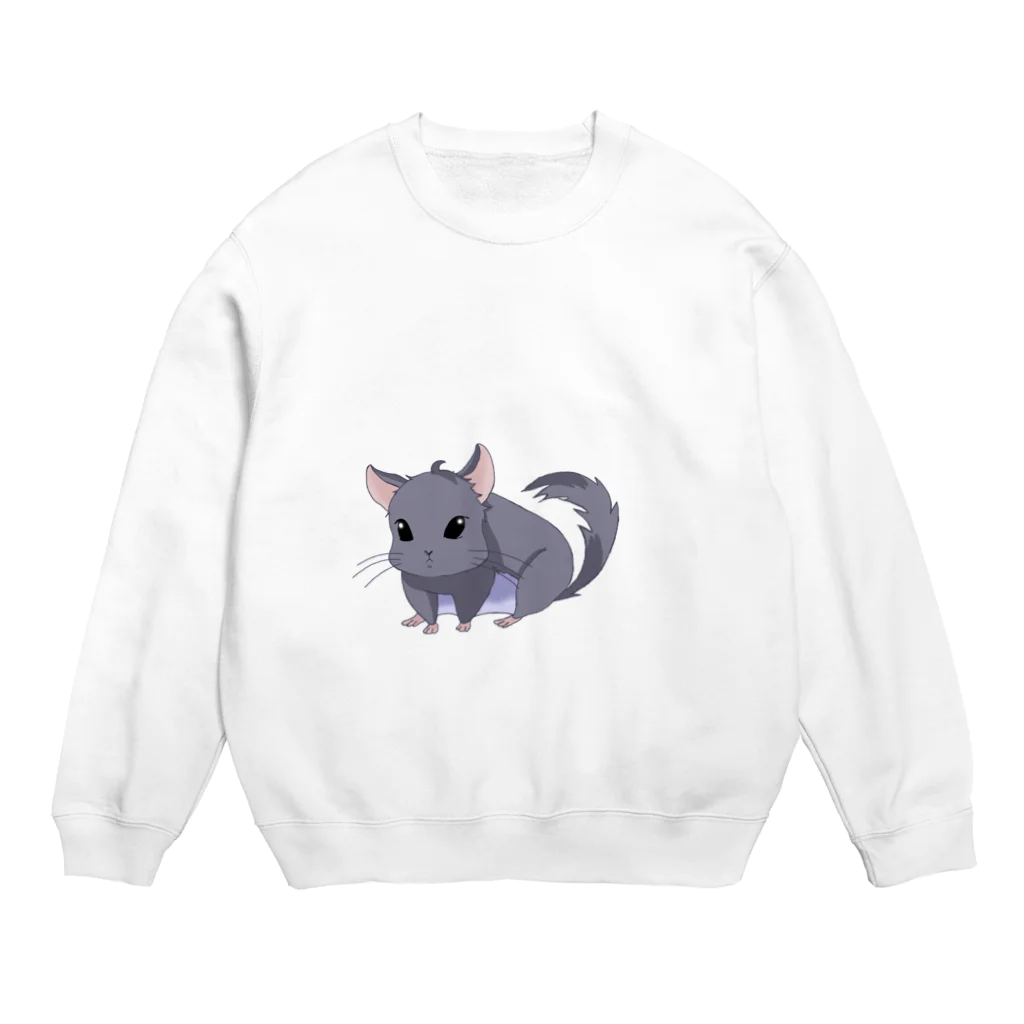 よもぎ屋 うさぎ チンチラグッズのチンチラ　わさび君 Crew Neck Sweatshirt