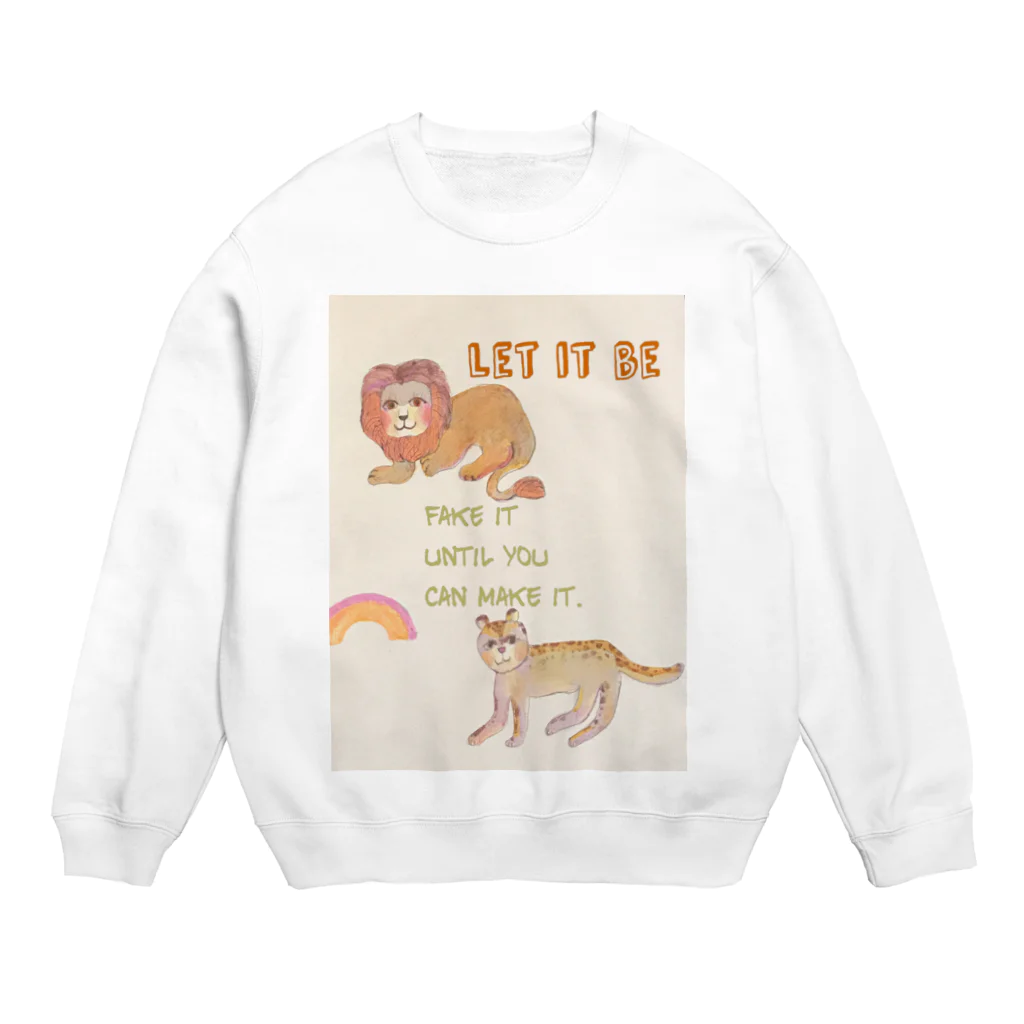 animalingのらいらいおんとひょうひょうと Crew Neck Sweatshirt