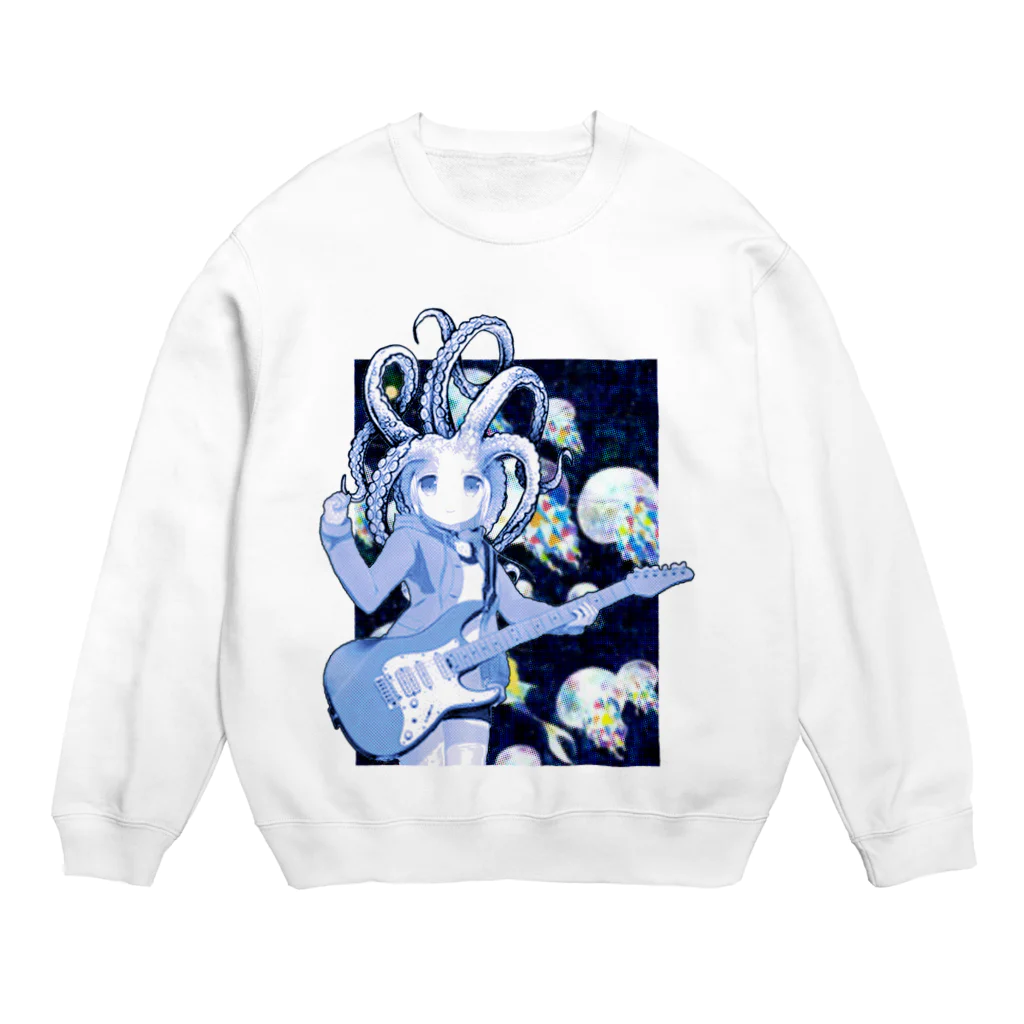 やまびこやまのロックタコ少女 Crew Neck Sweatshirt