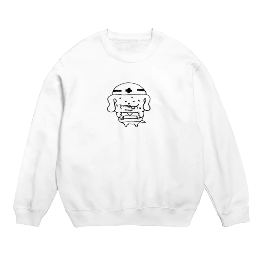 たまたまるの工事中に焦ってるドンちゃん Crew Neck Sweatshirt