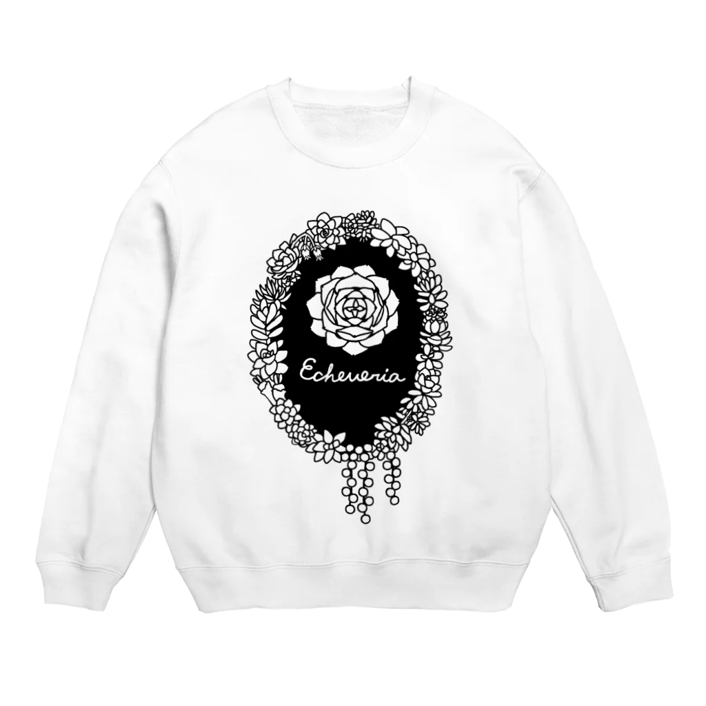 Alba spinaのエケベリア モノクロ Crew Neck Sweatshirt