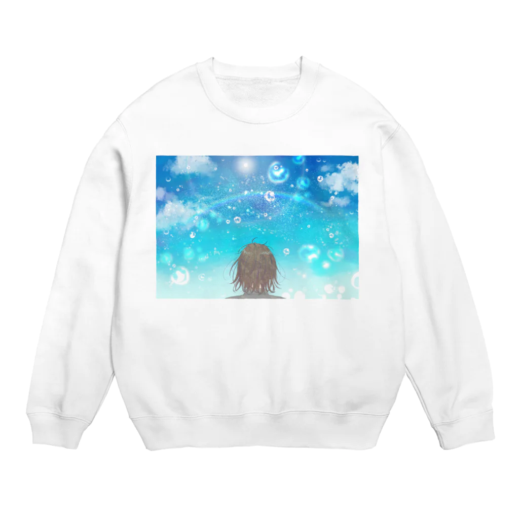 脳内乙女回路の水しぶきの中の虹 Crew Neck Sweatshirt