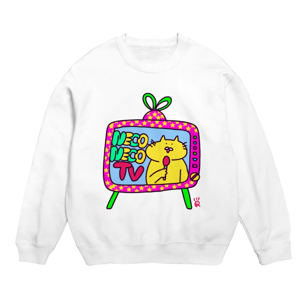 なで肩うさぎの美香堂のネコネコTV Crew Neck Sweatshirt