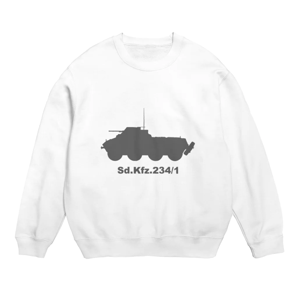 puikkoの8輪装甲車 Sd.Kfz.234/1（グレー） Crew Neck Sweatshirt