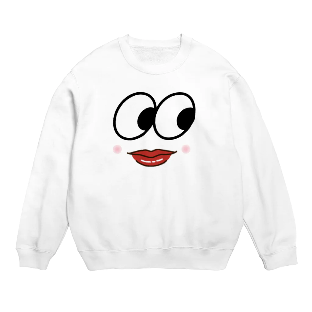 poco✩A☆pocoの面白いお顔 Crew Neck Sweatshirt