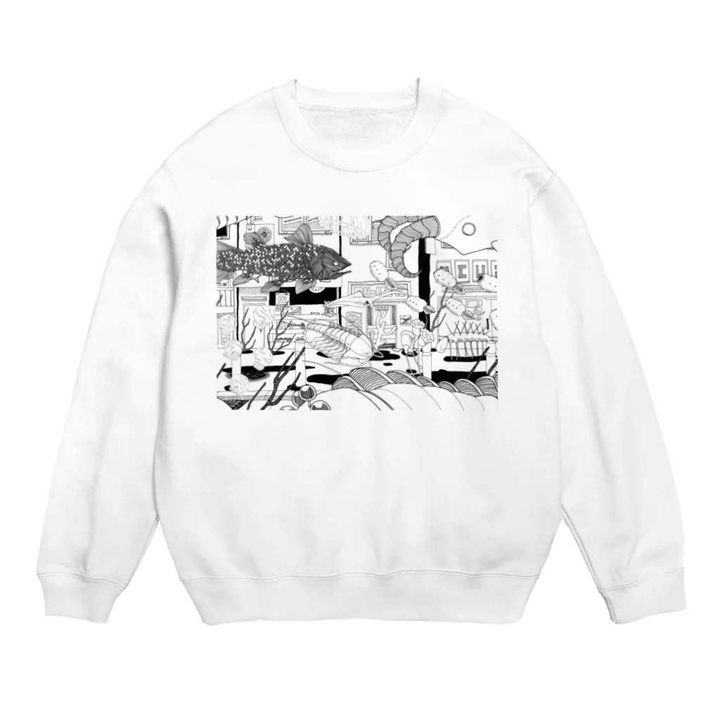 FAQと中指の町内遊泳 Crew Neck Sweatshirt