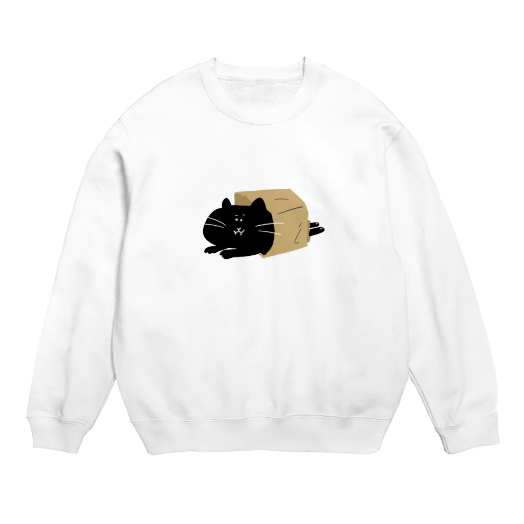 けちゃっぷごはんのお店の紙袋から猫 Crew Neck Sweatshirt