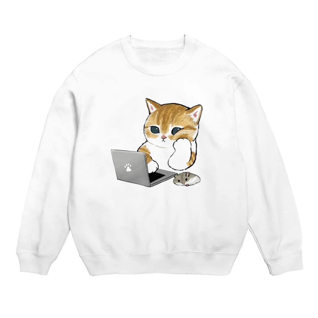 mofusandの在宅勤務にゃん Crew Neck Sweatshirt