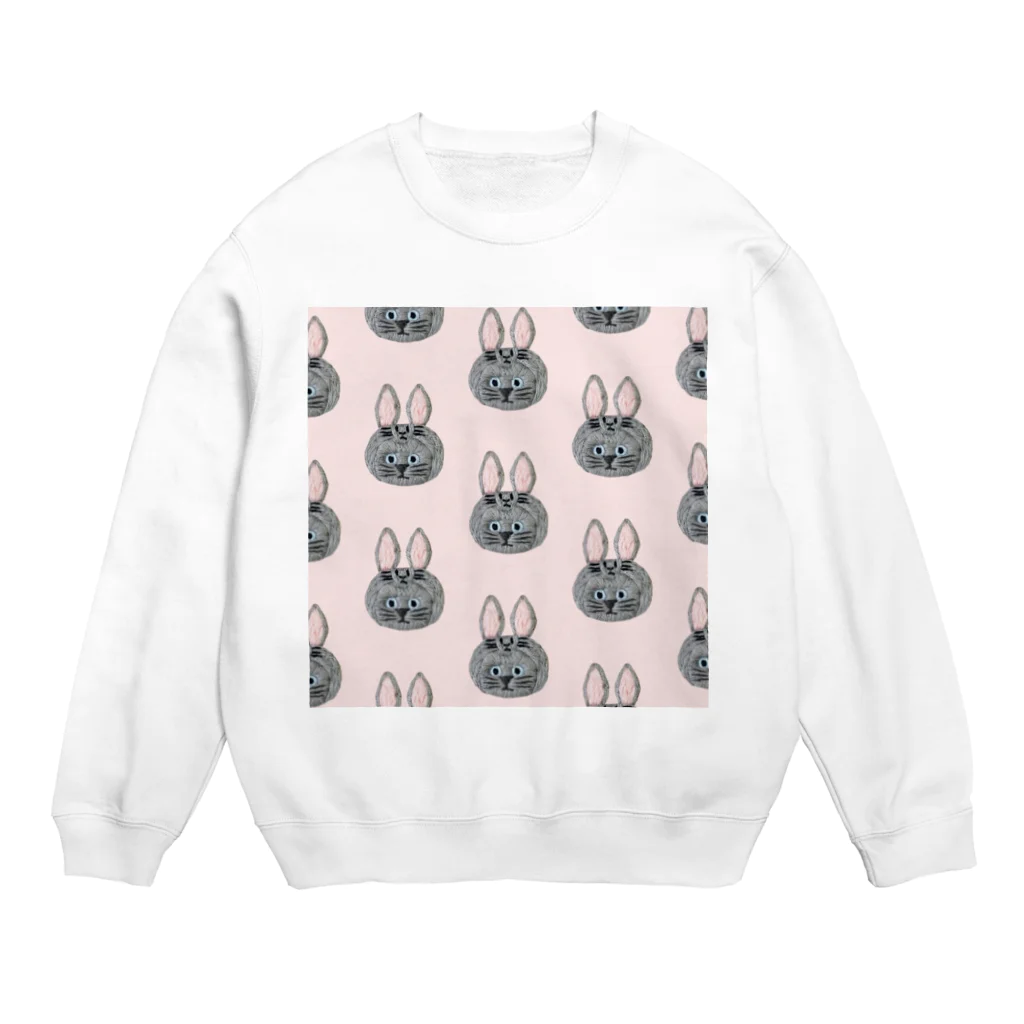 CHOPPIRIのかぶる猫[うさぎ(灰色)ver.](ロシアンブルー) Crew Neck Sweatshirt