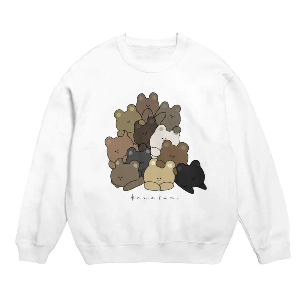 生活リズムが猫のひとのもりもりのくまさん Crew Neck Sweatshirt