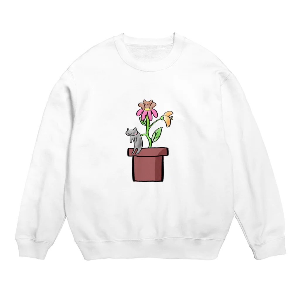 margaritaの観猫植物 Crew Neck Sweatshirt