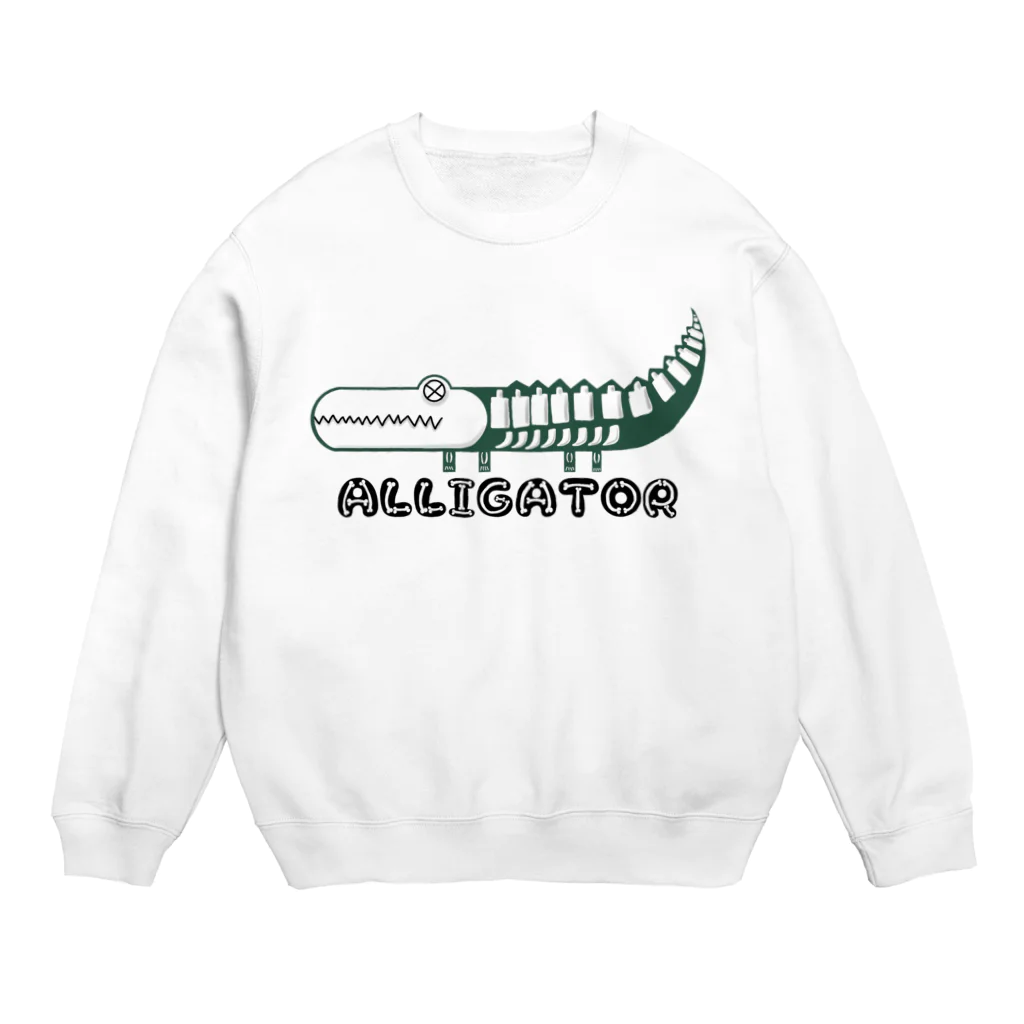 alligator_artのホネホネ鰐 Crew Neck Sweatshirt