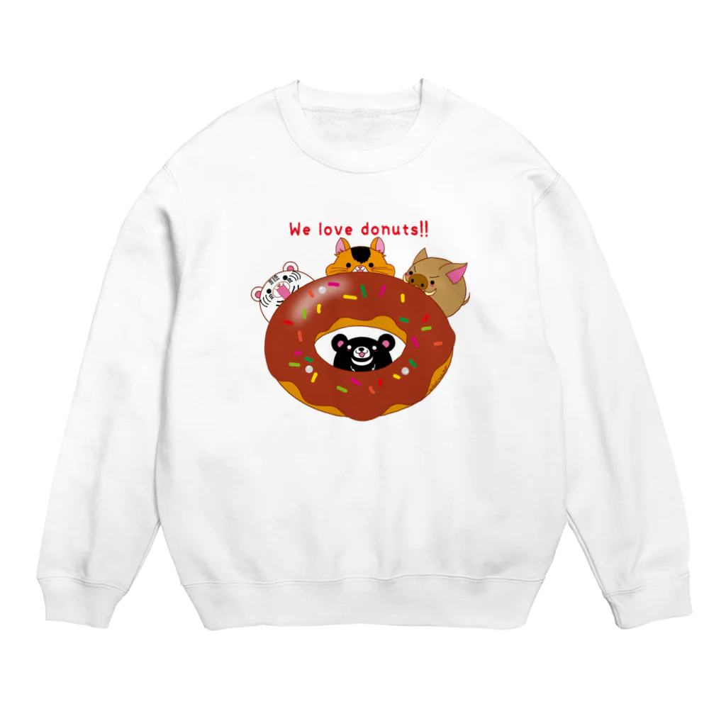 Draw freelyのWe love donuts!!  Crew Neck Sweatshirt