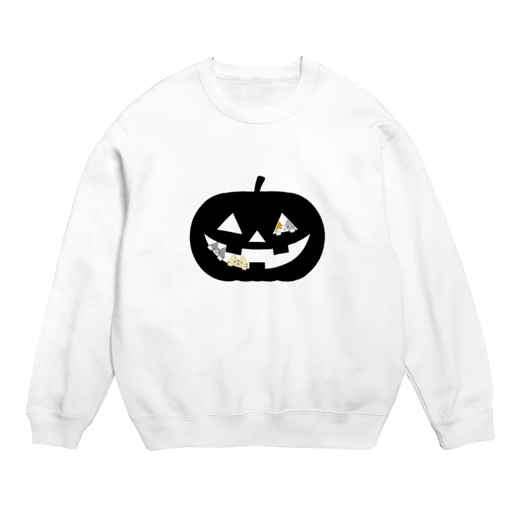 めいぷるのかぼちゃにゃ(シルエット) Crew Neck Sweatshirt