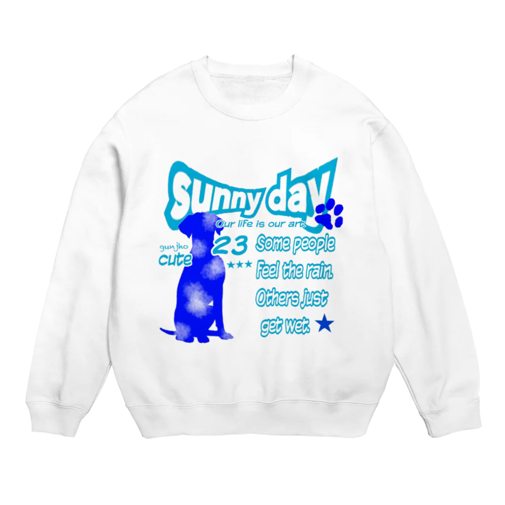 gunjho'sgalleryの青空ワンちゃん Crew Neck Sweatshirt